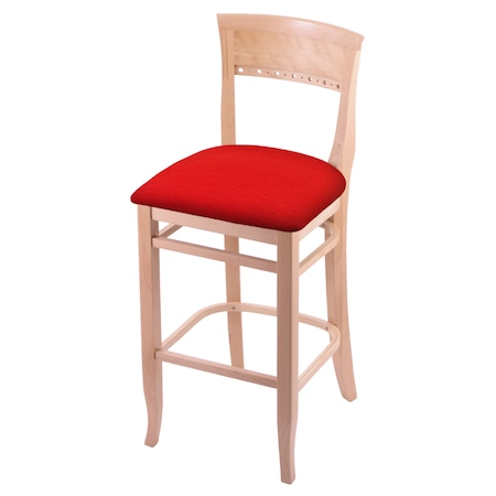 Holland Bar Stool Co 30" Bar Stool, Natural Finish, Canter Red Seat 316030Nat011